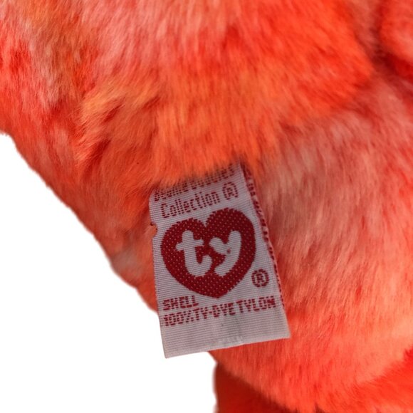 Ty Beanie Buddies Tangerine Orange Teddy Bear Plush 14" Stuffed Animal 2001 Vtg - Picture 7 of 8